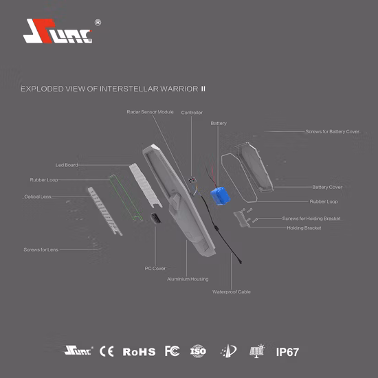 ISO9001 IP67 30 W 40 W 60 Watt wasserdichtes All-in-One-Solarlicht für den Außenbereich, integrierte LED-Gartenstraße, Straße, Haus, Solarleuchte mit Panel und Lithiumbatterie